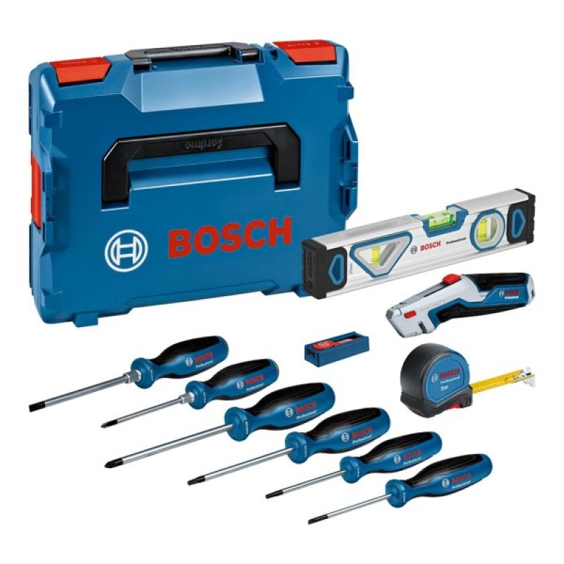 Набір інструментів Bosch 19 шт, рулетка 5м, рівень 25см (0.615.990.N2R)
