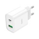 Зарядний пристрій HOCO C80A Plus Rapido PD20W+QC3.0 charger set(C to C) White (6931474779908)