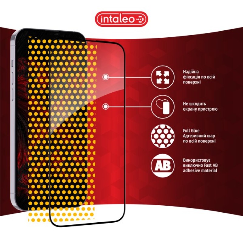 Скло захисне Intaleo Full Glue ESD Apple iPhone 14 Pro Black (1283126542138)