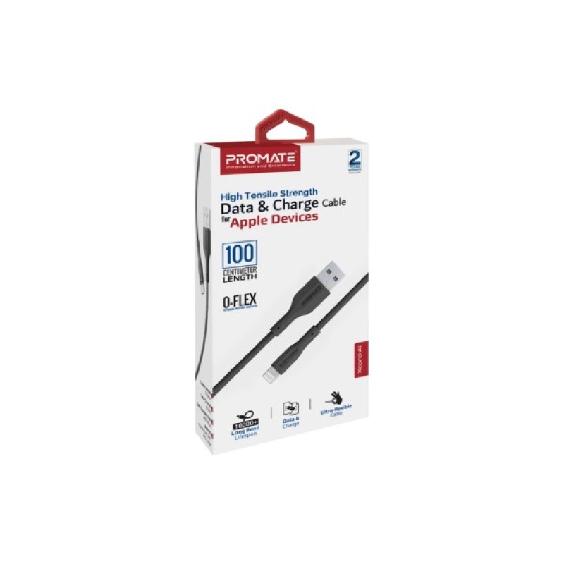 Дата кабель USB 2.0 AM to Lightning 1.0m 2A xCord-Ai black Promate (xcord-ai.black)