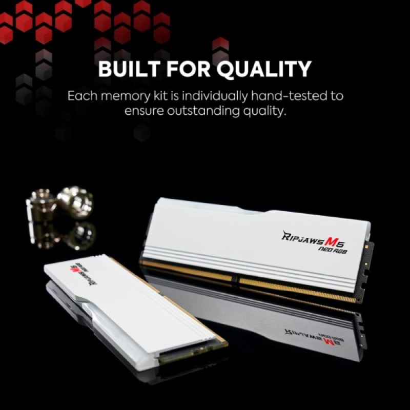Модуль пам'яті для комп'ютера DDR5 64GB (2x32GB) 6000 MHz Ripjaws M5 Neo RGB Matte White G.Skill (F5-6000J3238G32GX2-RM5NRW)