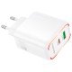 Зарядний пристрій BOROFONE BA89A Destello 1xUSB-C PD30W + 1xUSB QC3.0 White (6941991119361)