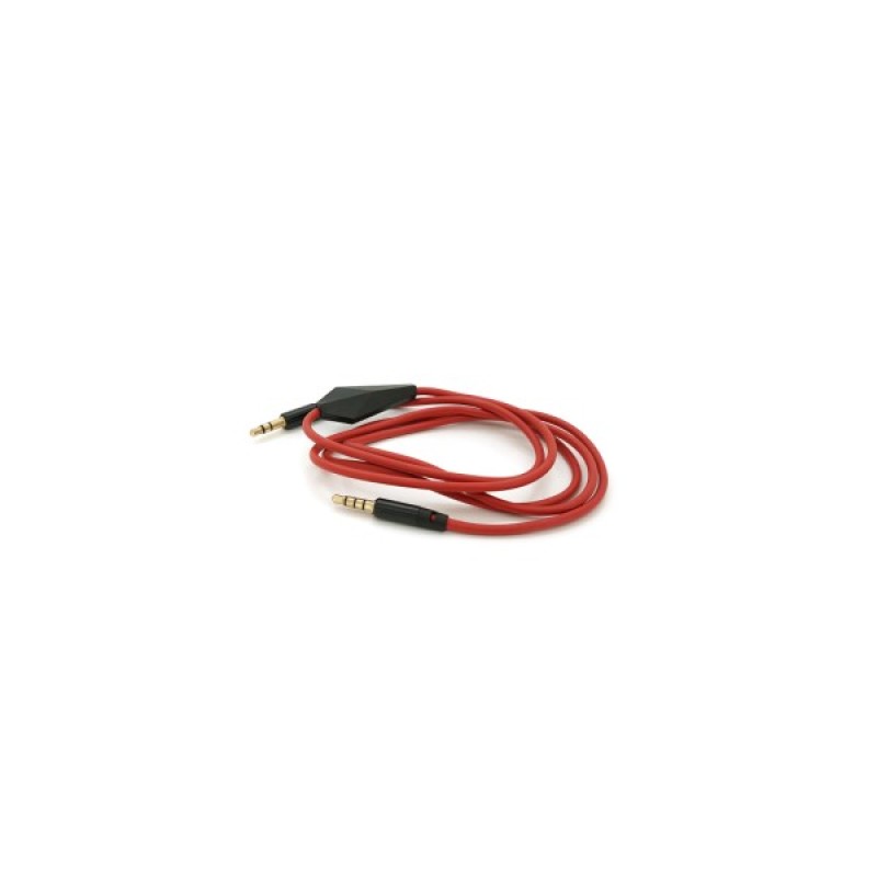 Кабель мультимедійний 3.5mm M to 3.5mm M 1.0m + microphone red Voltronic (ZDL-AUXcM/1.0m)