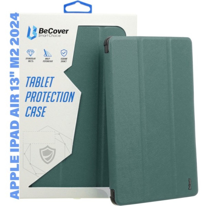 Чохол до планшета BeCover Tri Fold Hard TPU Apple iPad Air 13" M2/M3 (2024/2025) Dark Green (711467)