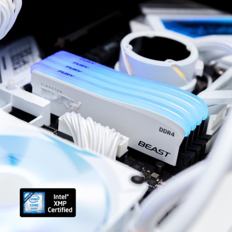 Модуль пам'яті для комп'ютера DDR4 32GB (2x16GB) 3600 MHz Beast White RGB SE Kingston Fury (ex.HyperX) (KF436C18BWAK2/32)