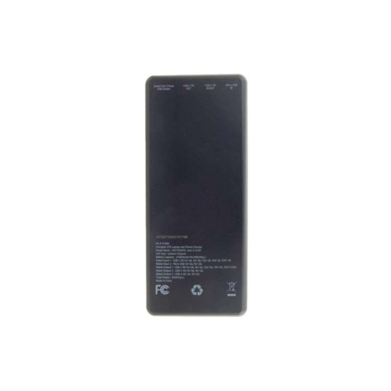 Батарея універсальна Energizer 27000mAh Li-pol PD/65W for laptop, black (UE27062PQ)