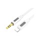 Кабель мультимедійний Lightning to 3.5mm M 1.0m silicone white BOROFONE (6941991114403)