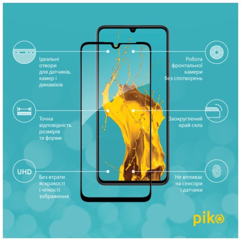 Скло захисне Piko Full Glue Realme Note 60X Black (1283126609039)