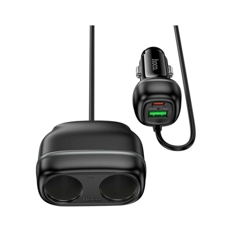 Зарядний пристрій HOCO HOCO Z59 Rank 48W dual port USB-C PD30W + USB QC3.0 Black (6942007641500)