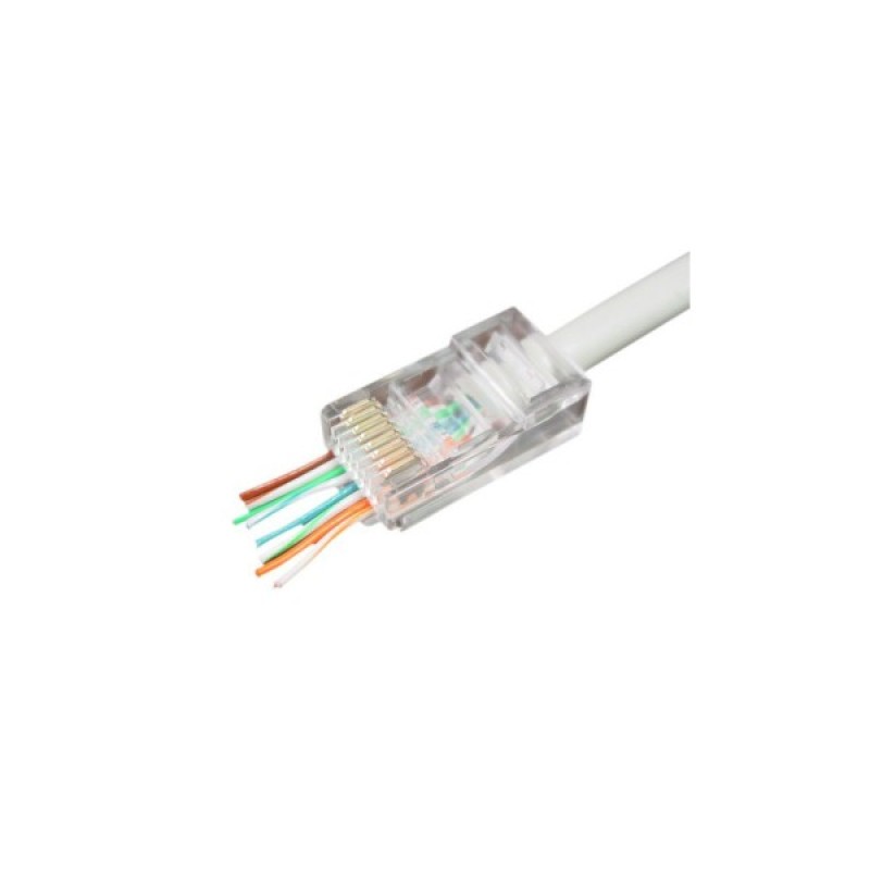 Конектор RJ45 cat.5e UTP 8P8C (наскрізні отв., позолоч. конт.) 100 шт Cablexpert (LC-PTU-01/100)