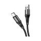 Дата кабель USB 2.0 AM to USB-C 1.0m 3A nylon X50 black HOCO (6931474734235)