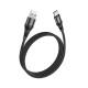 Дата кабель USB 2.0 AM to USB-C 1.0m 3A nylon X50 black HOCO (6931474734235)