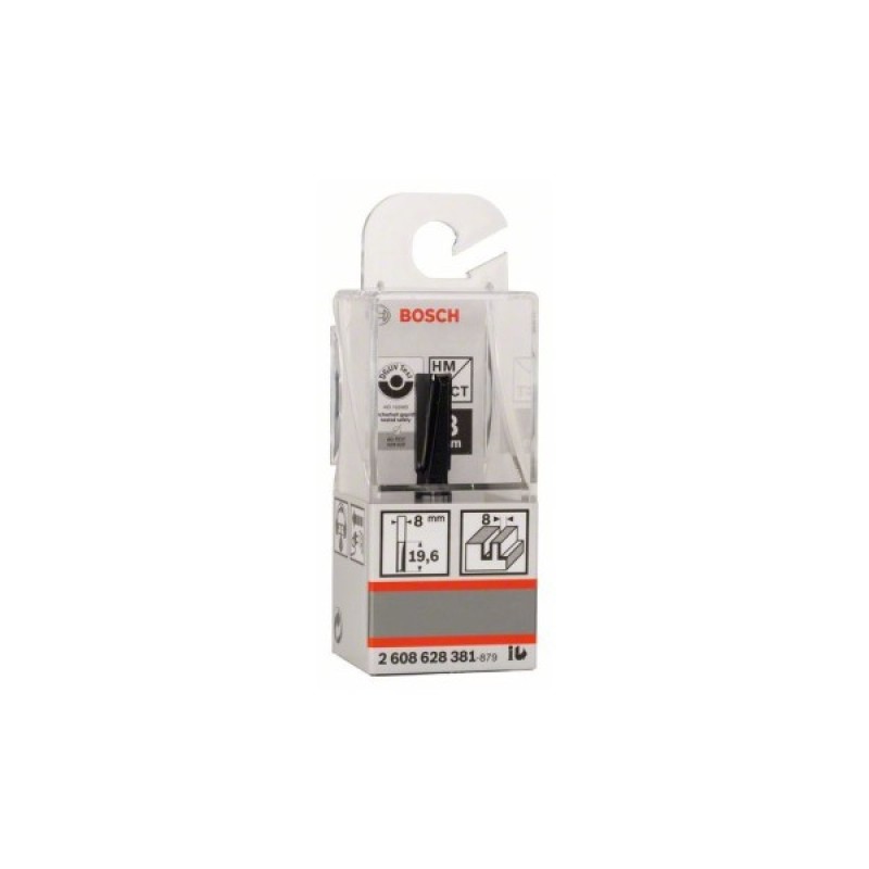 Фреза Bosch Professional пазова з двома лезами, Std, S8, D8, L20 (2.608.628.381)