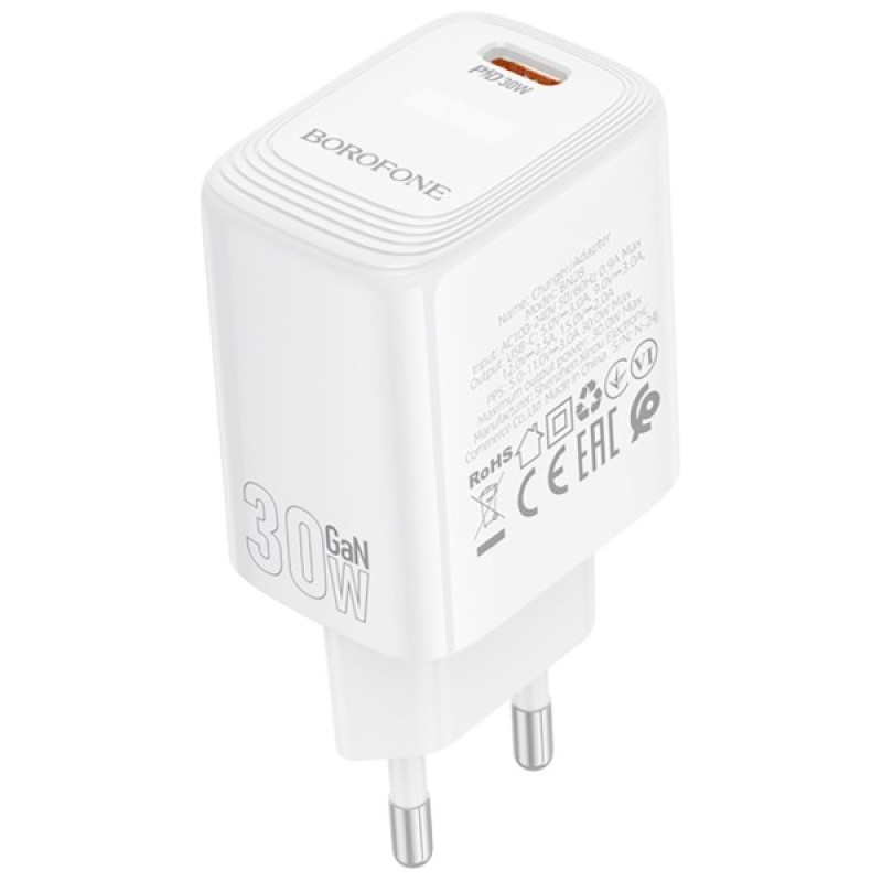 Зарядний пристрій BOROFONE BN28 Fuente USB-C PD30W White (6941991120299)