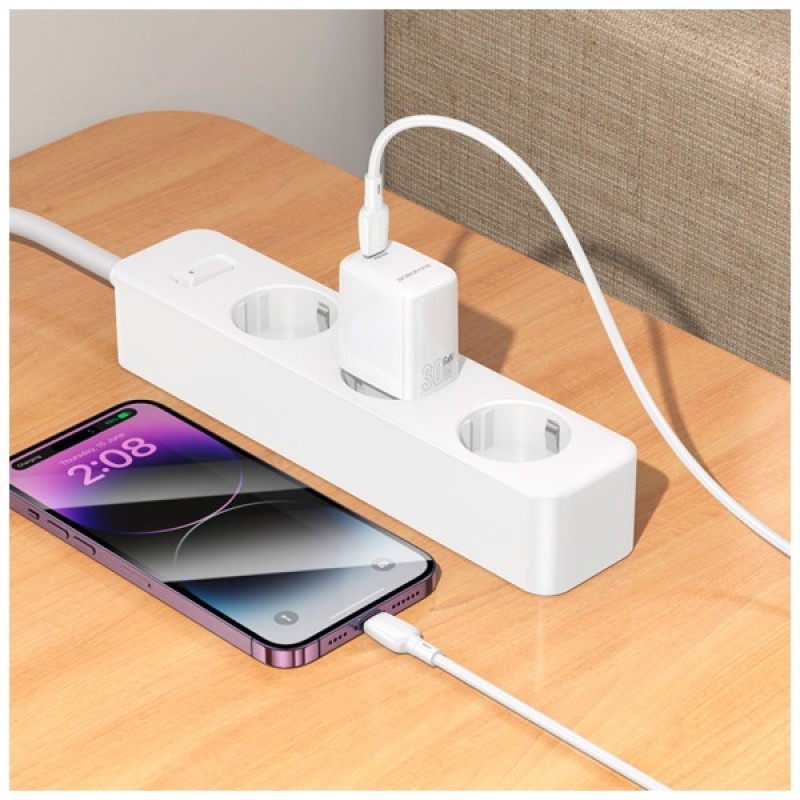 Зарядний пристрій BOROFONE BN28 Fuente USB-C PD30W White (6941991120299)