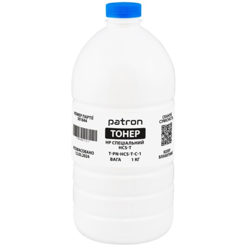Тонер HP HCS-T, 1 кг, cyan Patron (PN-HCS-T-C-1)