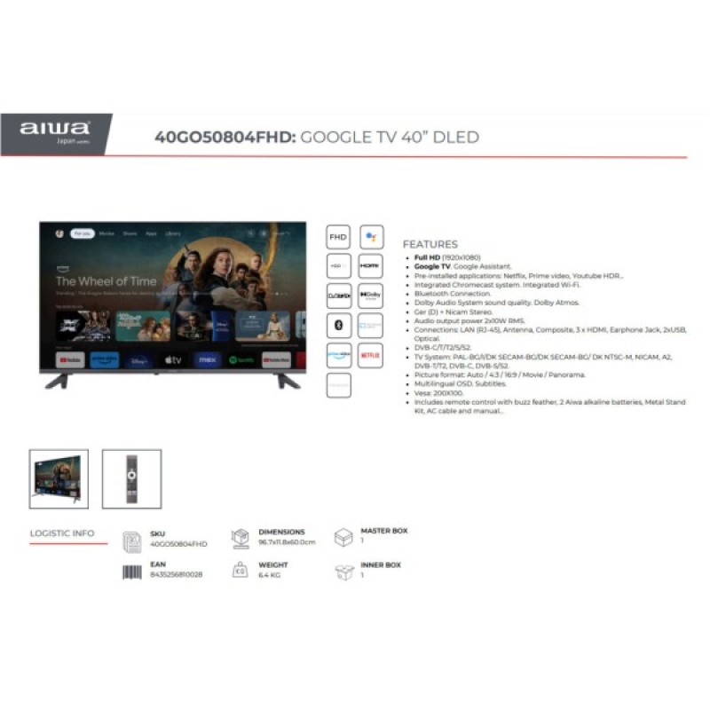 Телевізор AIWA 40GO50804FHD