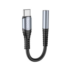 Адаптер USB-C M to 3.5mm F LS33 metal gray HOCO (6931474761163)