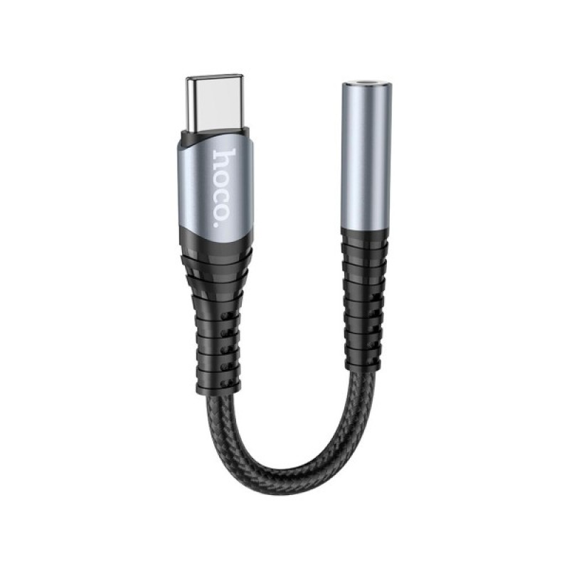 Адаптер USB-C M to 3.5mm F LS33 metal gray HOCO (6931474761163)