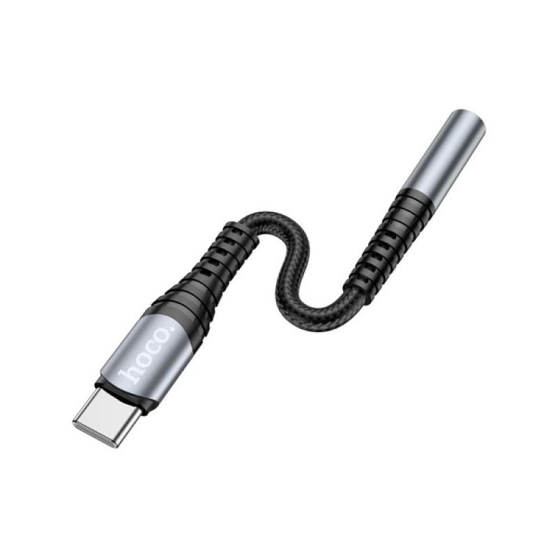 Адаптер USB-C M to 3.5mm F LS33 metal gray HOCO (6931474761163)