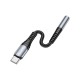 Адаптер USB-C M to 3.5mm F LS33 metal gray HOCO (6931474761163)