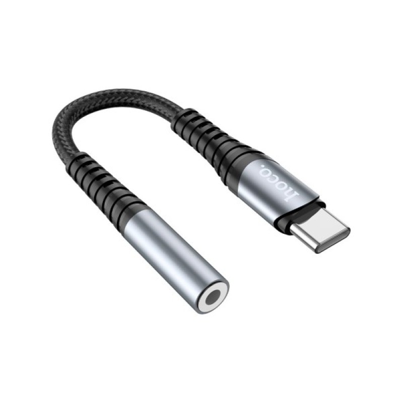 Адаптер USB-C M to 3.5mm F LS33 metal gray HOCO (6931474761163)
