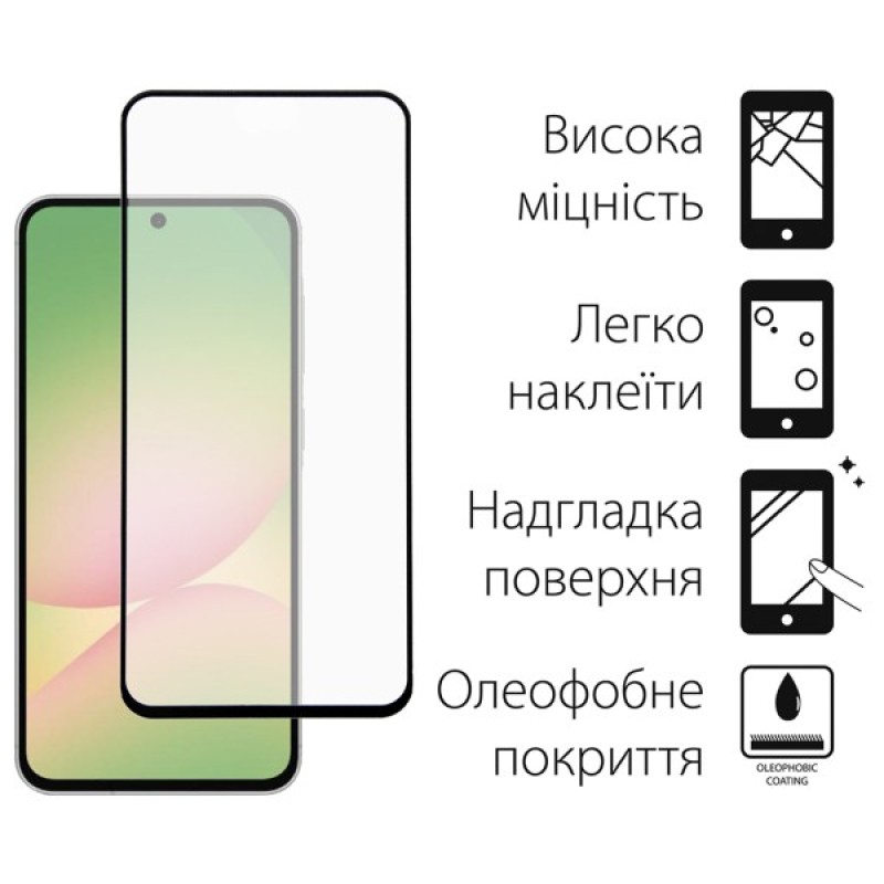 Скло захисне Dengos Full Glue Samsung Galaxy A56 5G (black) (TGFG-388)