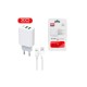 Зарядний пристрій XO L85C (2USB/2.4A) + USB - Lightning White (XO-L85C-L)