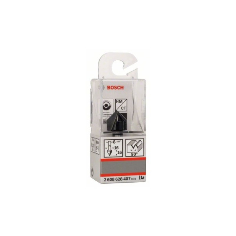 Фреза Bosch Professional пазова V-подібна V, Std, S8, D16, L16 90° (2.608.628.407)