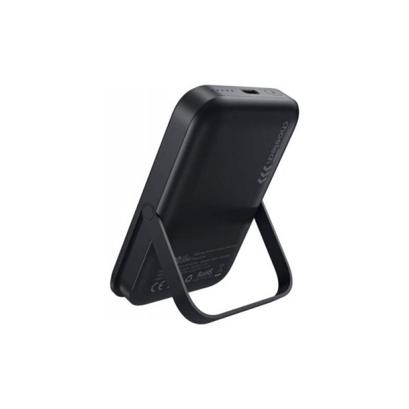 Батарея універсальна Choetech Magnetic Wireless 10000mAh 20W, PD, Qi-15W, USB-C In/Out, with holder, Black (B743-CCBK)