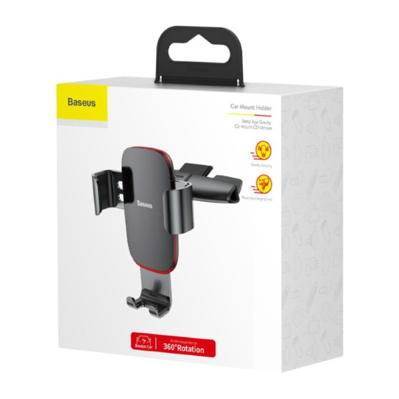 Універсальний автотримач Baseus Metal Age Gravity Car Mount (CD Version) Black (SUYL-J01)