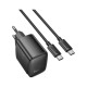Зарядний пристрій HOCO CS61A Bright 1xUSB-C PD30W + 1xUSB QC3.0 + cable USB-C to USB-C Black (6942007638449)