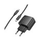 Зарядний пристрій HOCO CS61A Bright 1xUSB-C PD30W + 1xUSB QC3.0 + cable USB-C to USB-C Black (6942007638449)