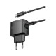 Зарядний пристрій HOCO CS61A Bright 1xUSB-C PD30W + 1xUSB QC3.0 + cable USB-C to USB-C Black (6942007638449)