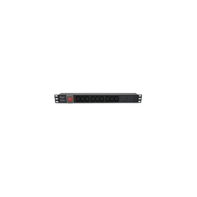 Силовий блок 19" 9 розеток С13, без кабеля, вимикач, метал. корпус Voltronic (PPX9PDUGR)