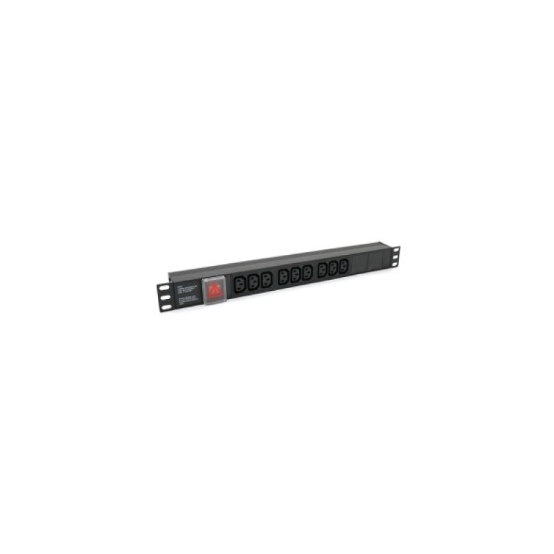 Силовий блок 19" 9 розеток С13, без кабеля, вимикач, метал. корпус Voltronic (PPX9PDUGR)