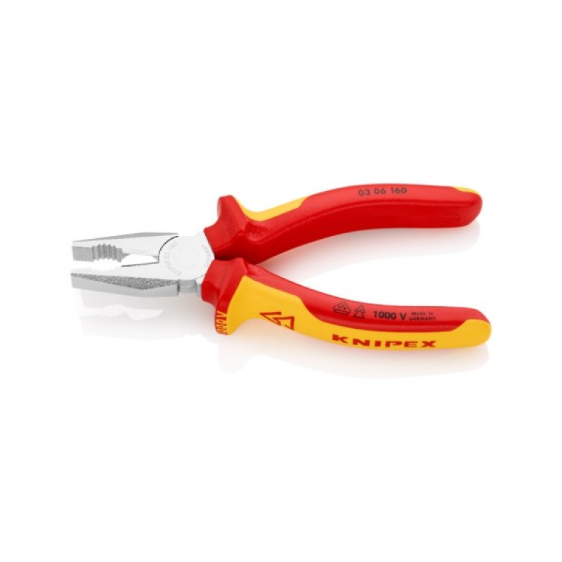 Плоскогубці KNIPEX комбіновані діелектричні VDE (03 06 160)