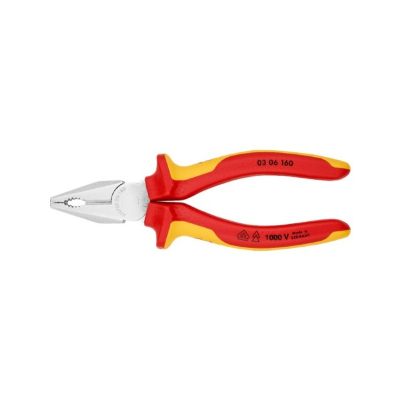 Плоскогубці KNIPEX комбіновані діелектричні VDE (03 06 160)