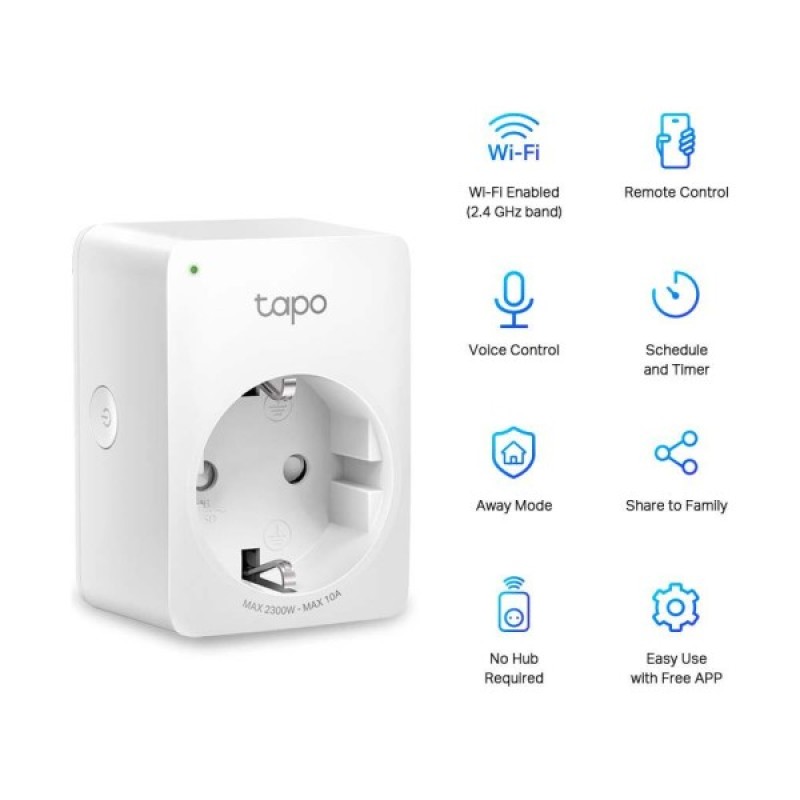 Розумна розетка TP-Link Tapo P100M N300 BT 10A (TAPO-P100M)