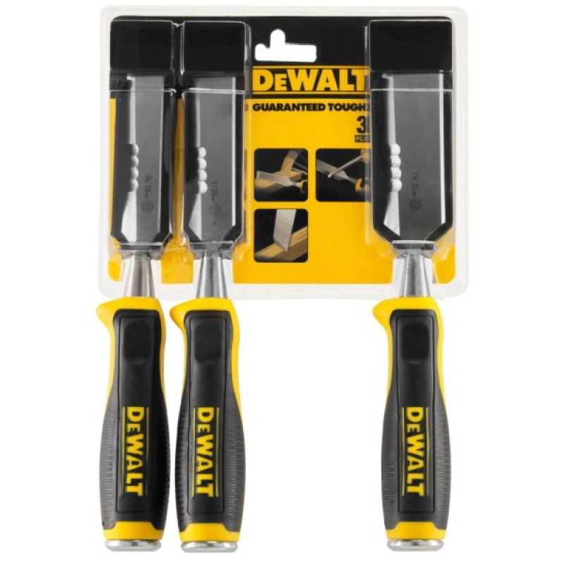 Стамеска DeWALT 150 мм з бічною ріжучою кромкою, 3 шт (DWHT0-16148)