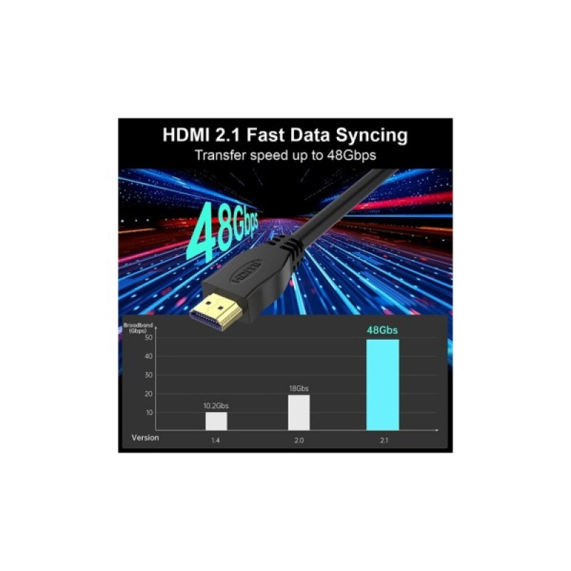 Кабель мультимедійний HDMI to HDMI 5.0m v2.1 8K60Hz 4K120Hz Choetech (XHH-TP21-BK)