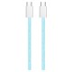 Дата кабель USB-C to USB-C 1.0m 60W 3.0А blue ColorWay (CW-CBPDCC061-BL)