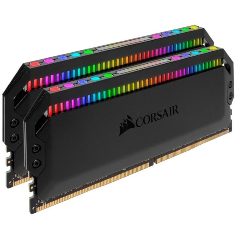 Модуль пам'яті для комп'ютера DDR4 16GB (2x8GB) 3200 MHz Dominator Platinum RGB Black Corsair (CMT16GX4M2Z3200C16)