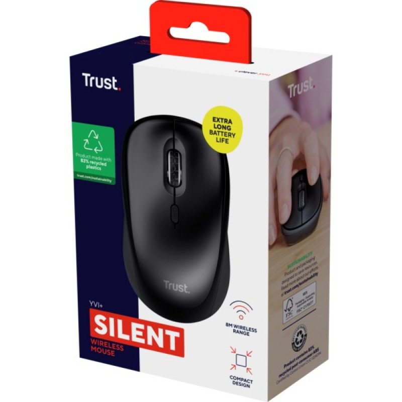 Мишка Trust Yvi+ Silent Wireless/Bluetooth Glossy Black (25512)