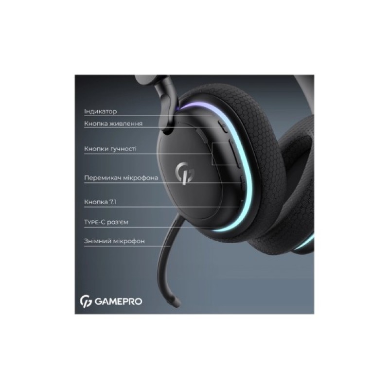 Навушники GamePro Asgard Bragi 7.1 RGB Tri-Mod Black (HSW250B)