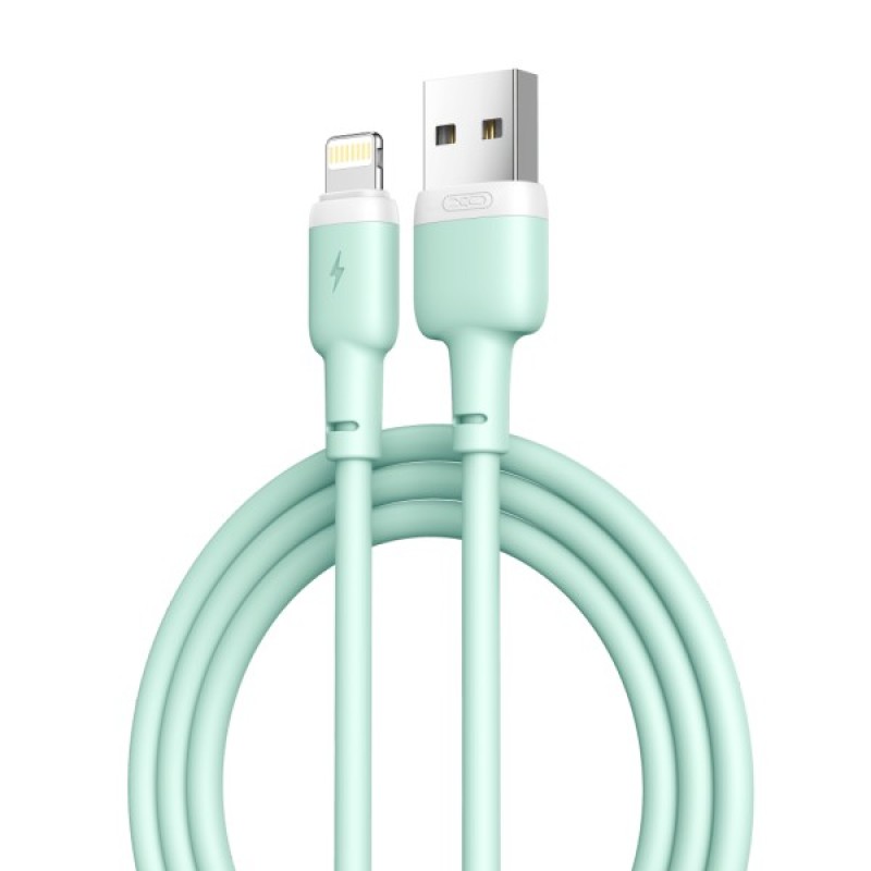 Дата кабель USB 2.0 AM to Lightning 1.0m 2.1A silicone green XO (NB208-L-1-GR)
