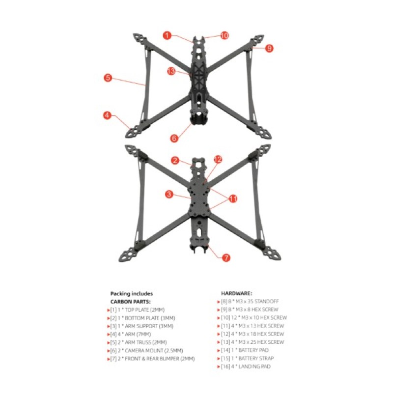 Рама для дрона Hobbyporter M4-10 (HP0215.0008)