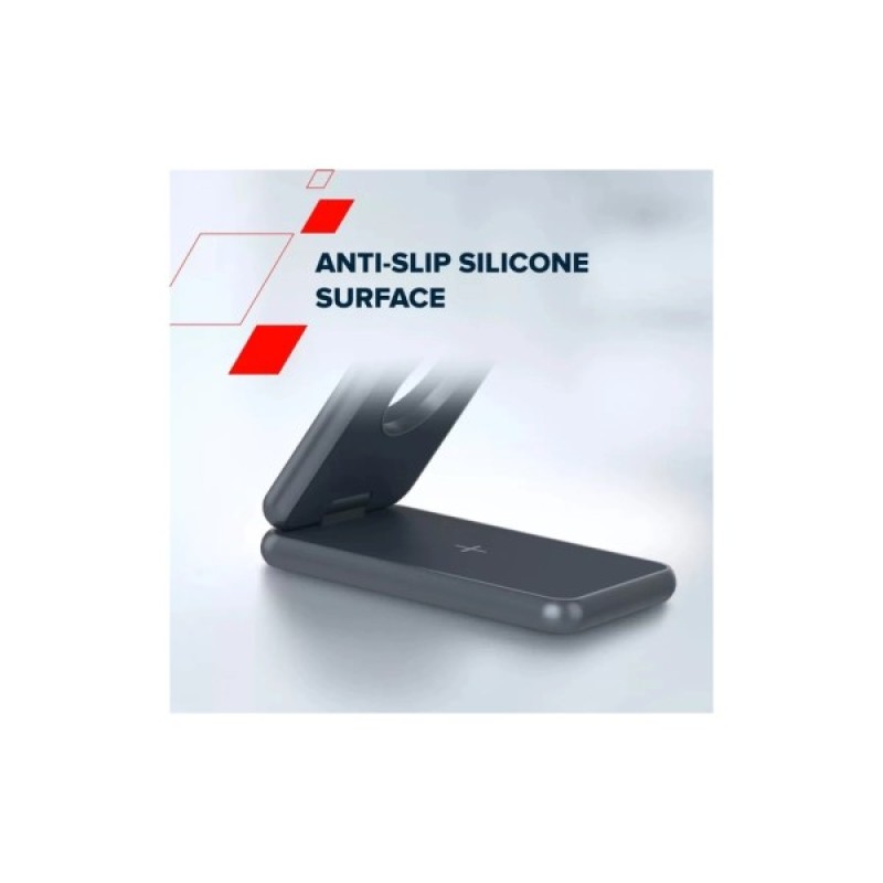 Зарядний пристрій Canyon Foldable wireless charger 15W 3in1 Metal (CNS-WCS309M)