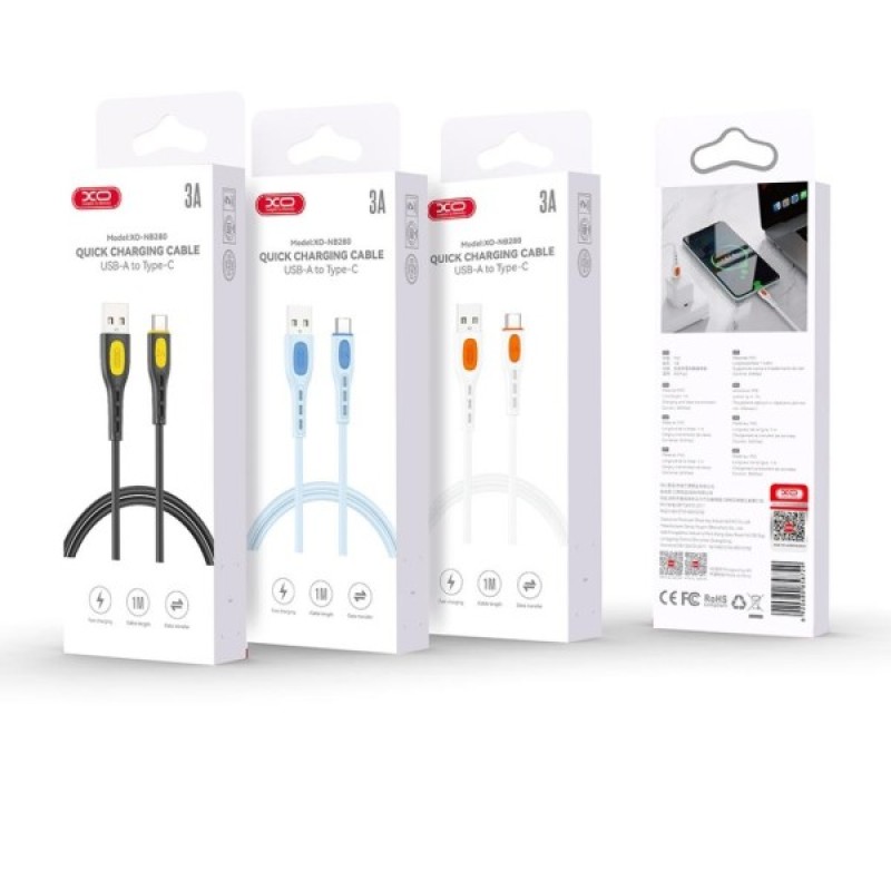 Дата кабель USB 2.0 AM to USB-C 1.0m white XO (NB280_C_White)