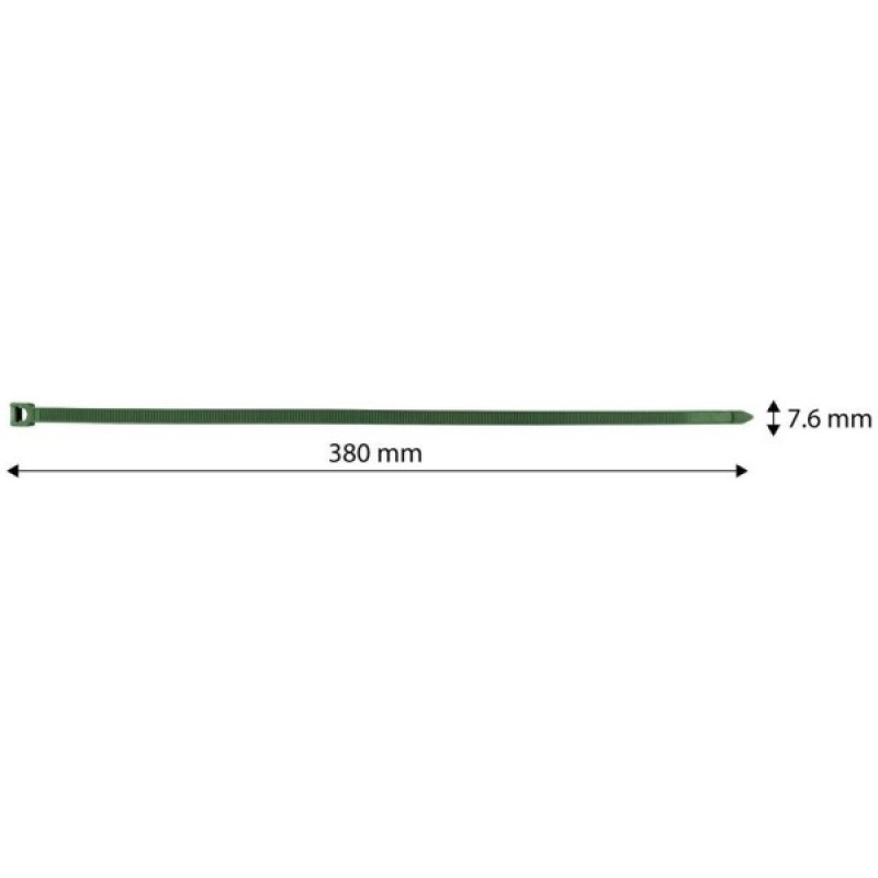 Стяжка Neo Tools 50шт, пластик, 7.6х380мм, зелена (15-971)